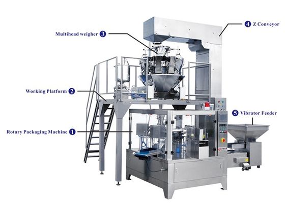 Auto Rotary  Potato Chips Packing Machine 50 bag/Min